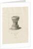 Font in Eccleshall Church: sepia drawing, 1837 by John Buckler