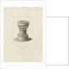Font in Eccleshall Church: sepia drawing, 1837 by John Buckler