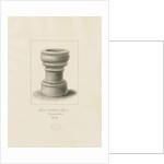 Font in Eccleshall Church: sepia drawing, 1837 by John Buckler