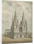 Lichfield Cathderal - West Front: water colour painting, nd [1762-1802] by Stebbing Shaw