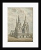 Lichfield Cathderal - West Front: water colour painting, nd [1762-1802] by Stebbing Shaw