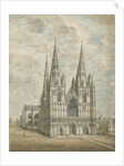 Lichfield Cathderal - West Front: water colour painting, nd [1762-1802] by Stebbing Shaw
