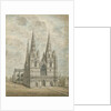Lichfield Cathderal - West Front: water colour painting, nd [1762-1802] by Stebbing Shaw
