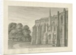 Lichfield Cathedral - North View: sepia drawing, 1845 by John Buckler