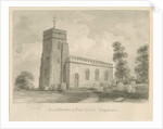 Keele Church: sepia drawing, 1840 by John Buckler