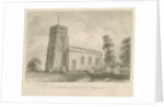 Keele Church: sepia drawing, 1840 by John Buckler
