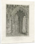 Lichfield Cathedral - West Doorway: engraving, nd [c 1820] by John Britton