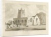 Elford Church: sepia drawing, 1837 by Thomas Peploe Wood