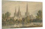 Lichfield Cathedral - South West View: water colour painting, 1813 by John Chessell Buckler