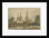 Lichfield Cathedral - South West View: water colour painting, 1813 by John Chessell Buckler