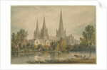Lichfield Cathedral - South West View: water colour painting, 1813 by John Chessell Buckler