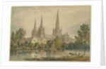 Lichfield Cathedral - South West View: water colour painting, 1813 by John Chessell Buckler