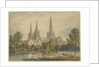Lichfield Cathedral - South West View: water colour painting, 1813 by John Chessell Buckler