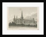 Lichfield Cathedral - South East View: engraving, nd [c 1833] by Thomas George Lomax