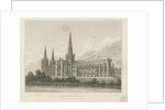 Lichfield Cathedral - South East View: engraving, nd [c 1833] by Thomas George Lomax