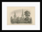 Lichfield Cathedral - South View: sepia drawing, 1841 by John Buckler
