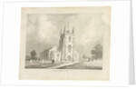Kingswinford Church: sepia drawing, 1837 by Lewis John Wood