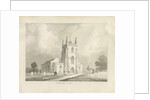 Kingswinford Church: sepia drawing, 1837 by Lewis John Wood