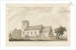 Ellenhall Church: sepia drawing, 1838 by Thomas Peploe Wood