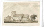 Ellenhall Church: sepia drawing, 1838 by Thomas Peploe Wood