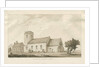 Ellenhall Church: sepia drawing, 1838 by Thomas Peploe Wood