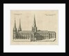 Lichfield Cathedral - South View: copper-plate engraving by William Dugdale