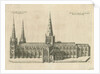 Lichfield Cathedral - South View: copper-plate engraving by William Dugdale