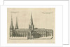 Lichfield Cathedral - South View: copper-plate engraving by William Dugdale