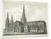 Lichfield Cathedral - South East View: engraving, nd [c 1823] by John Coney