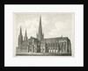 Lichfield Cathedral - South East View: engraving, nd [c 1823] by John Coney