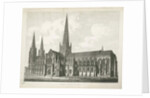 Lichfield Cathedral - South East View: engraving, nd [c 1823] by John Coney