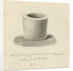 Font in Leek Church by John Buckler