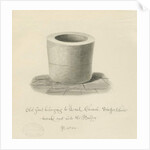 Font in Leek Church by John Buckler