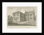 Leek Town - Grammar School: sepia drawing, 1844 by John Buckler