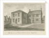 Leek Town - Grammar School: sepia drawing, 1844 by John Buckler