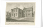Leek Town - Grammar School: sepia drawing, 1844 by John Buckler
