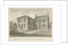Leek Town - Grammar School: sepia drawing, 1844 by John Buckler