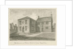 Leek Town - Grammar School: sepia drawing, 1844 by John Buckler
