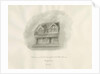 Leek Town - Old Houses in Market Place: sepia drawing, 1847 by John Buckler