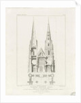 Lichfield Cathedral - West Front: engraving, nd [c 1819] by John Britton