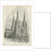 Lichfield Cathedral - West Front: woodcut engraving by School English
