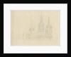 Lichfield Cathedral - North West View: etching, 1807 by John Buckler