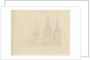 Lichfield Cathedral - North West View: etching, 1807 by John Buckler