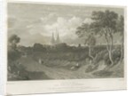 Lichfield Cathedral - West View: engraving by William Tombleson