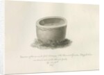 Font in Grindon Church: sepia drawing, 25 May 1847 by John Buckler
