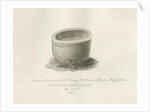 Font in Grindon Church: sepia drawing, 25 May 1847 by John Buckler