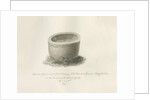 Font in Grindon Church: sepia drawing, 25 May 1847 by John Buckler