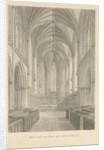 Interior of Lichfield Cathedral - Choir and Lady Chapel: sepia drawing, 1833 by John Chessell Buckler