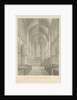 Interior of Lichfield Cathedral - Choir and Lady Chapel: sepia drawing, 1833 by John Chessell Buckler