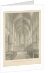 Interior of Lichfield Cathedral - Choir and Lady Chapel: sepia drawing, 1833 by John Chessell Buckler